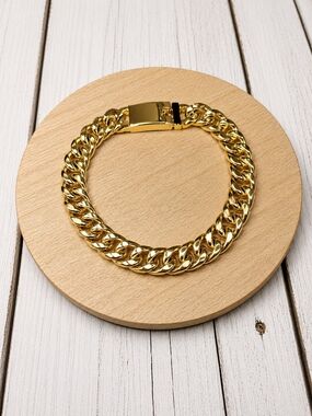 Gold Men’s Cuban Link Bracelet - Polished Chain